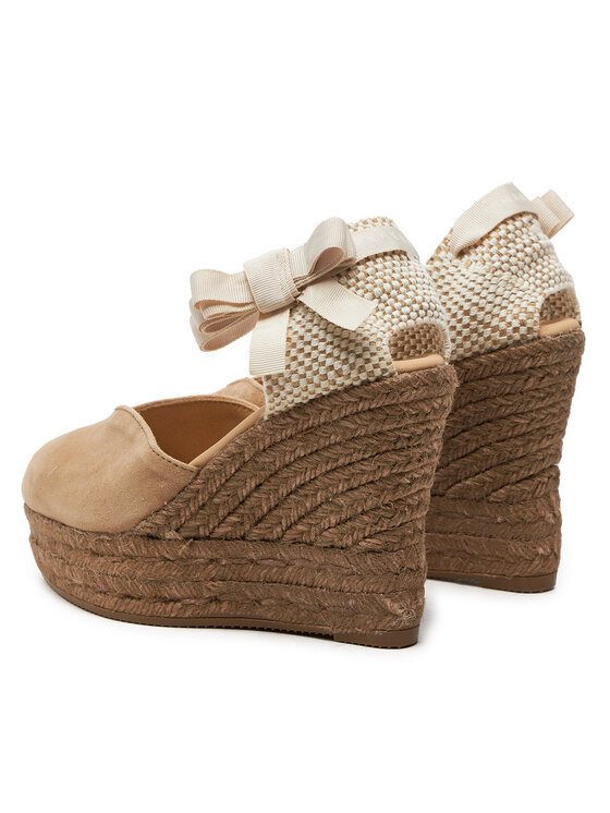 Manebi Manebi Espadryle Hamptons Heart-Shaped Wedge Espadrilles W 1.6 WH Beżowy