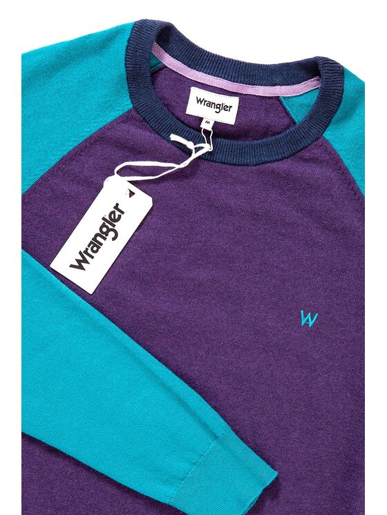 Wrangler Wrangler Sweter RAGLAN KNIT Niebieski Regular Fit
