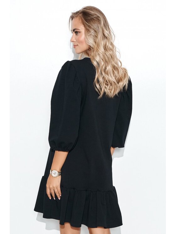 Makadamia Makadamia Sukienka codzienna M709 Czarny Oversize