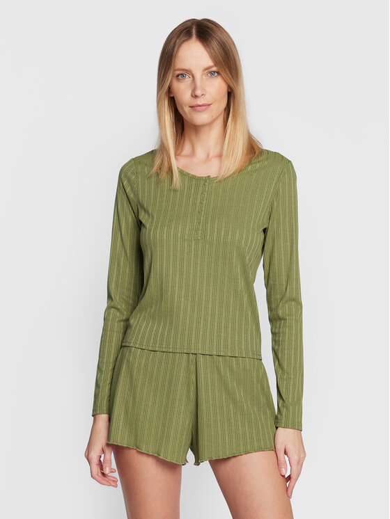 Cotton On Cămașă pijama 6335013 Verde Regular Fit