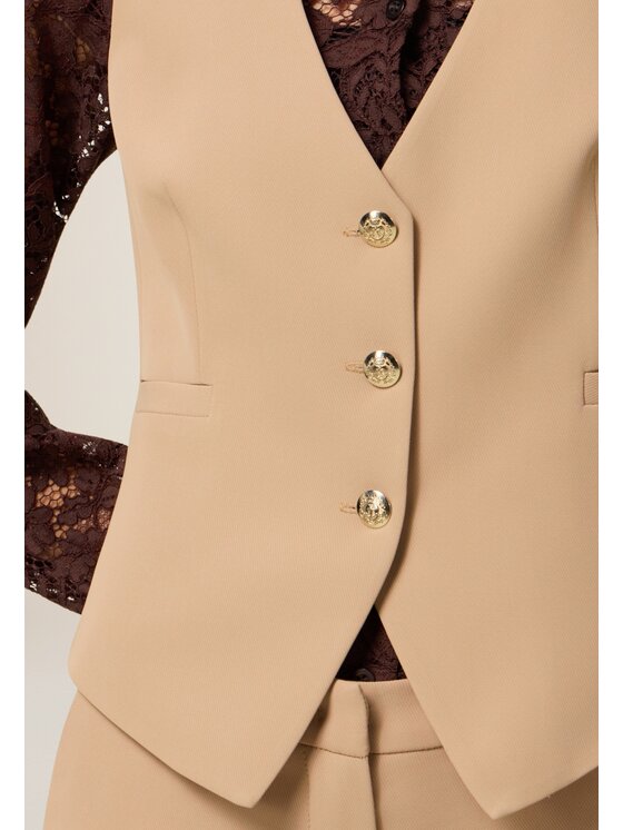 Oltre Oltre Giacca di transizione L007R000060N012 Crema Slim Fit