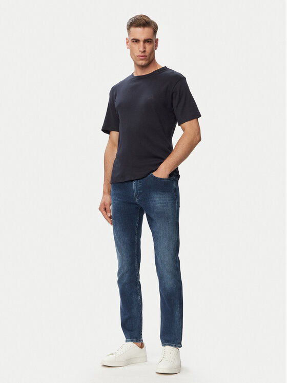 BOSS BOSS Тишърт Rn 2P Rib 50563886 Син Slim Fit
