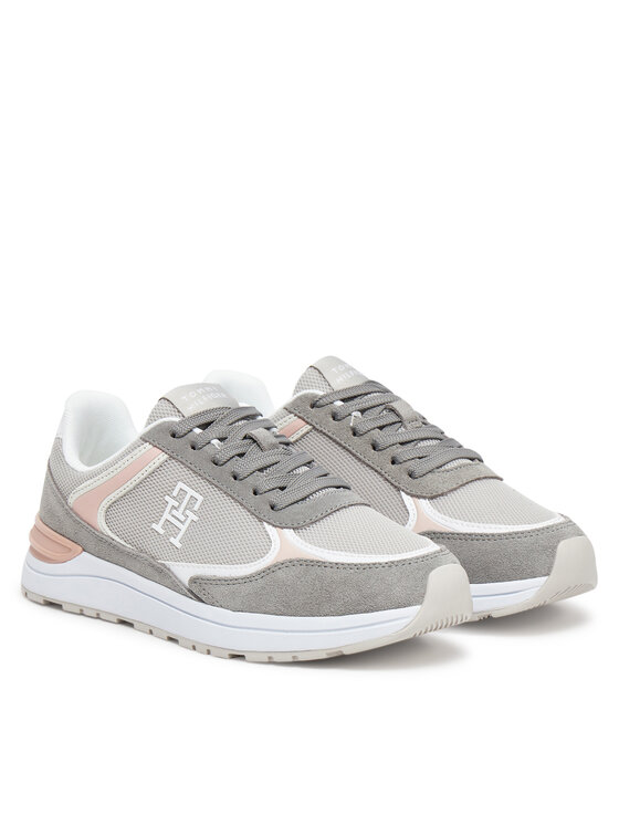 Tommy Hilfiger Tommy Hilfiger Sneakersy Casual Fashion Runner Mix FW0FW08324 Sivá