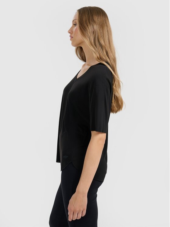 4F 4F T-Shirt 4FRAW25TTSHF3283-21S Μαύρο Loose Fit