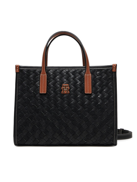 Tommy Hilfiger Geantă Th City Mini Tote AW0AW18393 Negru