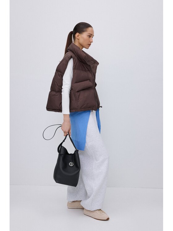 Estro Estro Gilet ER00119637 Marrone scuro Loose Fit