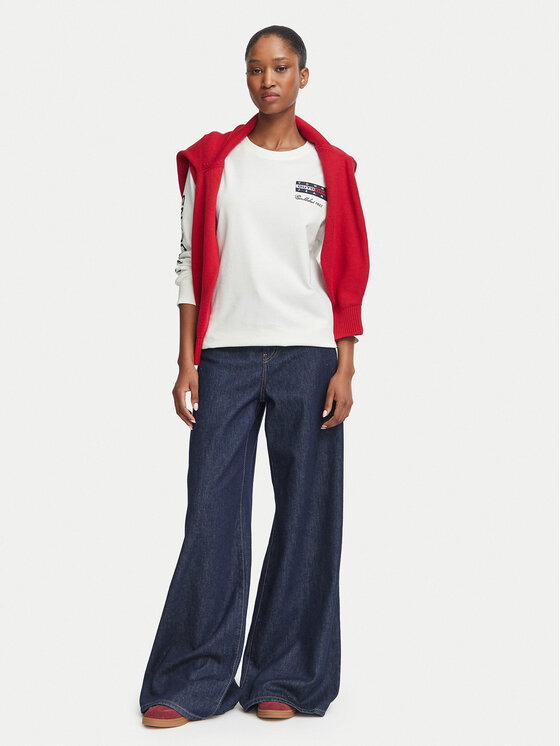 Tommy Jeans Tommy Jeans Bluzka DW0DW23807 Biały Relaxed Fit