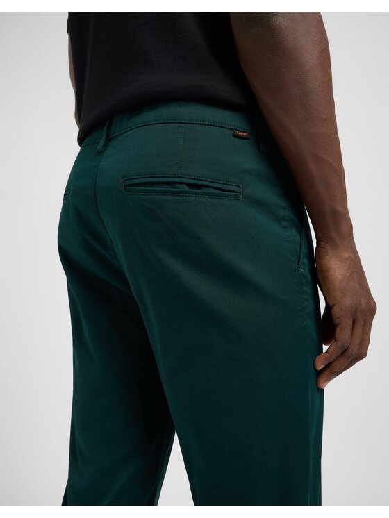 Lee Lee Jeansy CHINO REGULAR Zielony Straight Fit
