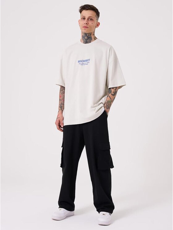 Machinist Machinist T-Shirt Koszulka Z Krótkim Rękawem Męska Oversize Jasna Szara Machinist Money Rules XL Szary Oversize