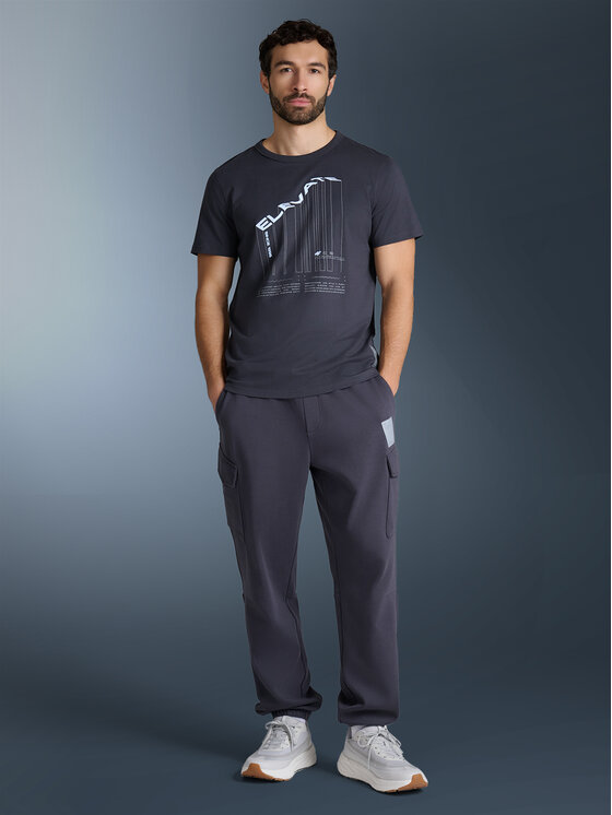 4F 4F T-Shirt BRIGHT TRACK Szary ciemny Regular Fit