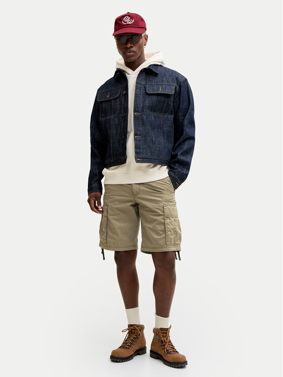 Jack & Jones Jack & Jones Kratke hlače iz tkanine Cole Frank 12291369 Zelena Regular Fit