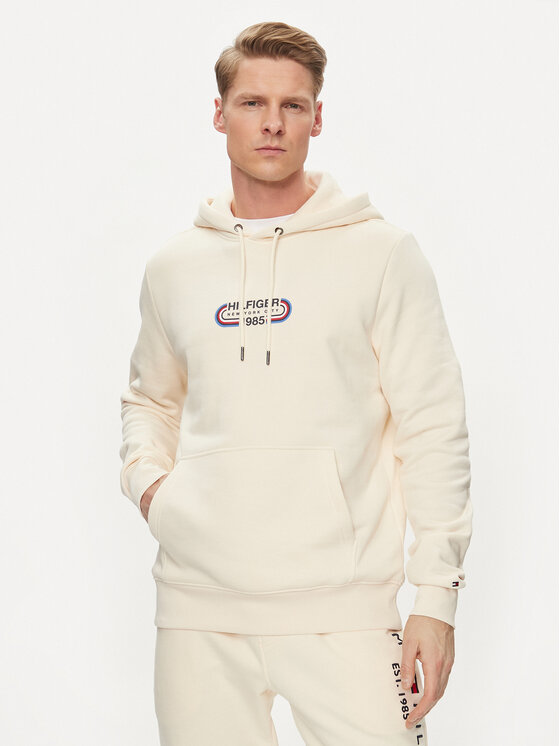 Tommy Hilfiger Tommy Hilfiger Majica dugih rukava Track Graphic MW0MW34445 Bež Regular Fit