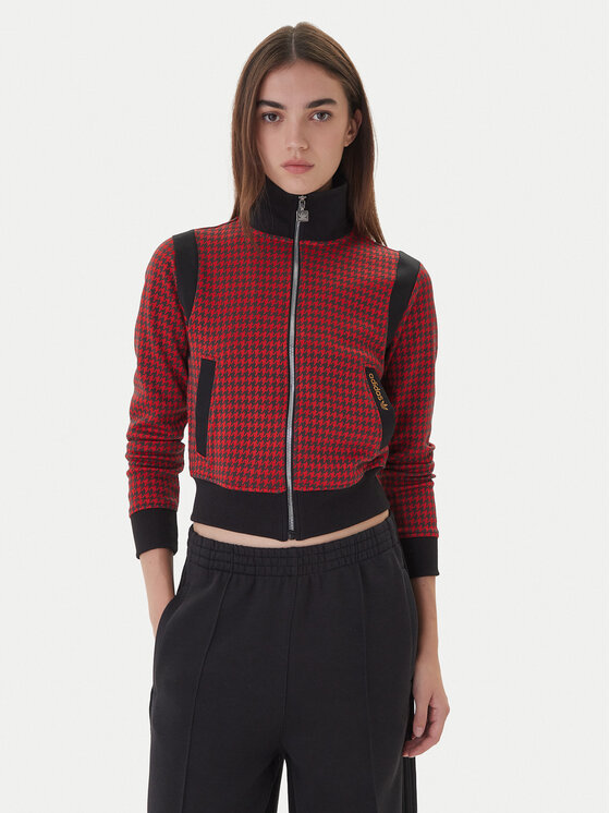 adidas adidas Bluză Houndstooth JY3461 Roșu Regular Fit