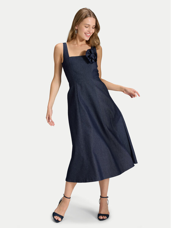 Swing Swing Koktejlové šaty 5AK13800 Tmavomodrá Regular Fit