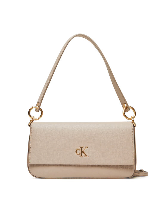 Geantă Calvin Klein Minimal Monogram Shoulder Pouch LV04K3161G Écru