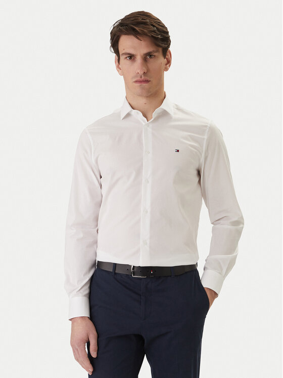 Tommy Hilfiger Tommy Hilfiger Cămașă MW0MW38347 Alb Slim Fit