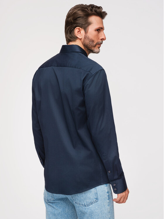 Ombre Ombre Koszula OM-SHOS-0211 Granatowy Slim Fit