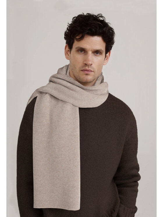 Style Republic Style Republic Szalik Mieszanka kaszmiru i wełny Brązowy jasny