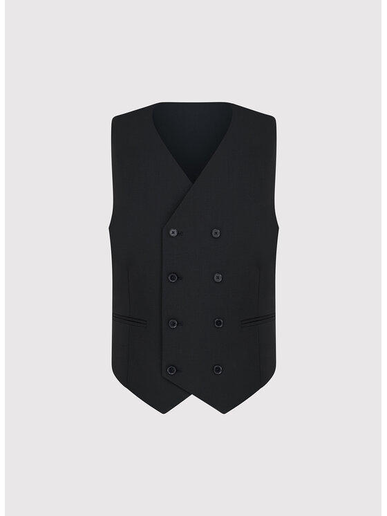 Pako Lorente Pako Lorente Kamizelka P000P-8G-005 Czarny Slim Fit