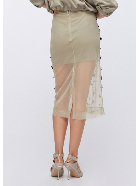 Liu Jo Liu Jo Spódnica midi WA6258J3860P9240 Beżowy Regular Fit