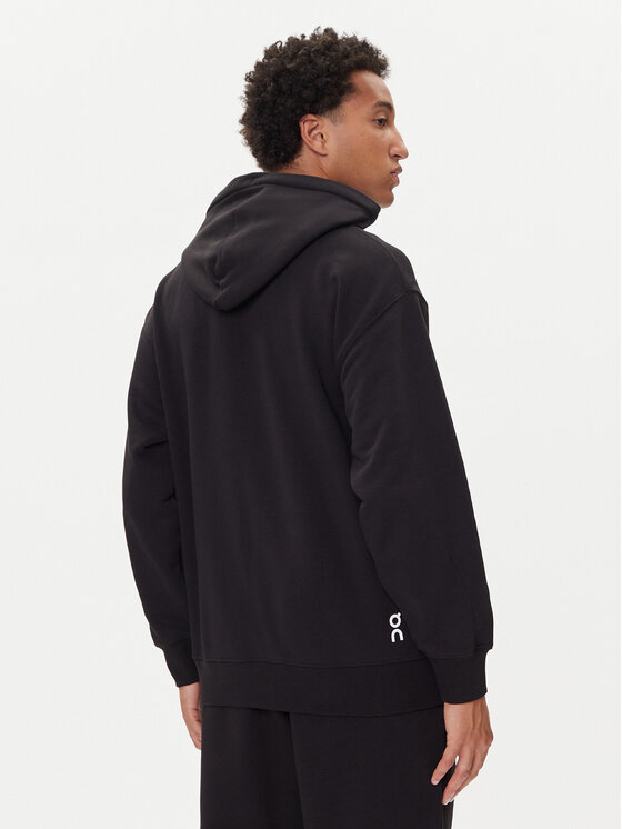 On On Majica dugih rukava Club Hoodie 1ME1003 Crna Relaxed Fit