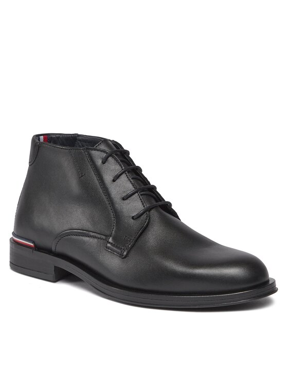 Tommy Hilfiger Tommy Hilfiger Auliniai batai Core Rwb Hilfiger Lth L Boot FM0FM04804 Juoda