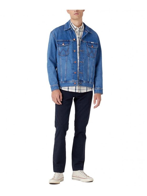 Wrangler Wrangler Spodnie materiałowe GREENSBORO Niebieski Straight Fit