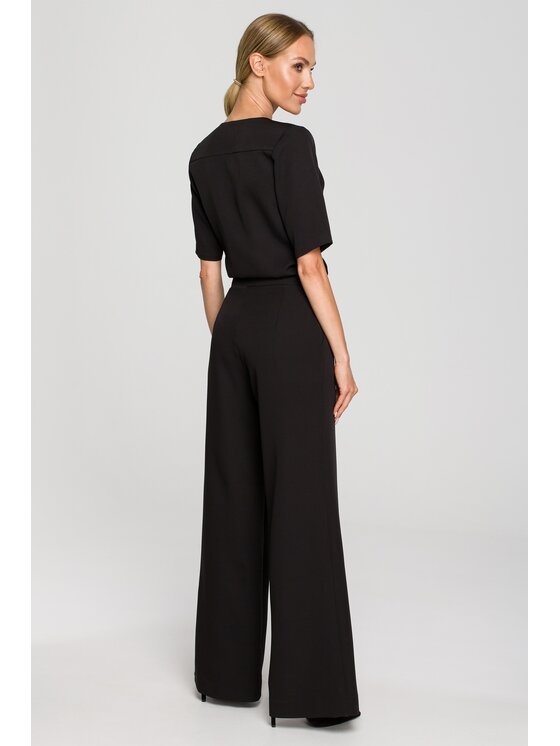 Made of Emotion Made of Emotion Kombinezon M703 Czarny Wide Leg