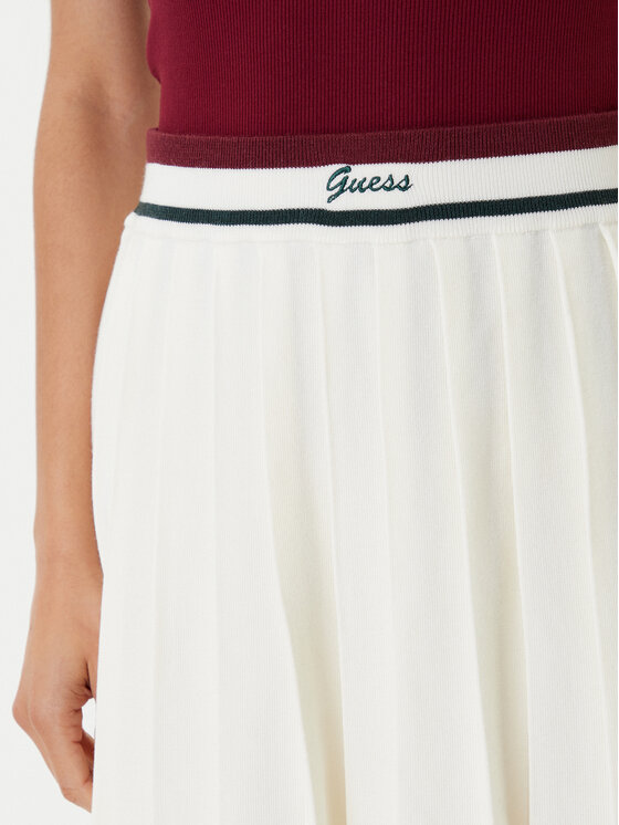 Guess Guess Rakott szoknya V5BD02 Z1152 Ekru Regular Fit