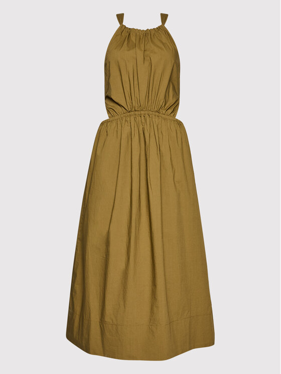 Sisley Sisley Poletna obleka 4JOZLV00U Rjava Regular Fit