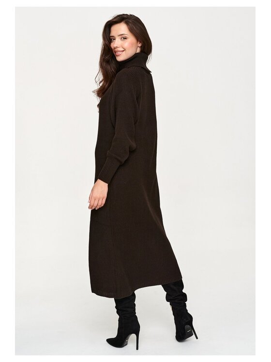 Makadamia Makadamia Sweter S181 Brązowy Loose Fit