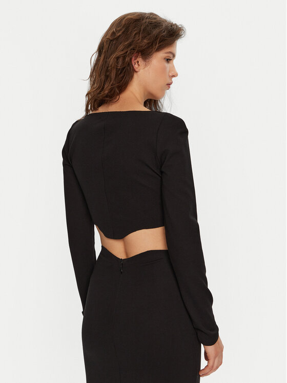 STAUD STAUD Bluză Corde R24P1122PT Negru Slim Fit