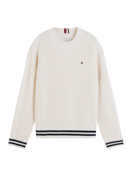 Tommy Hilfiger Tommy Hilfiger Πουλόβερ KB0KB10629 Κρεμ Regular Fit