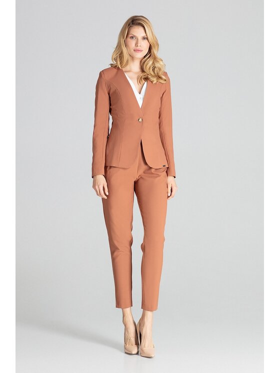 FIGL FIGL Marynarka M678 Brązowy Regular Fit