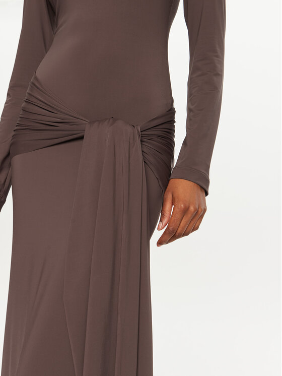 BARDOT BARDOT Večerna obleka 59467DB Rjava Slim Fit
