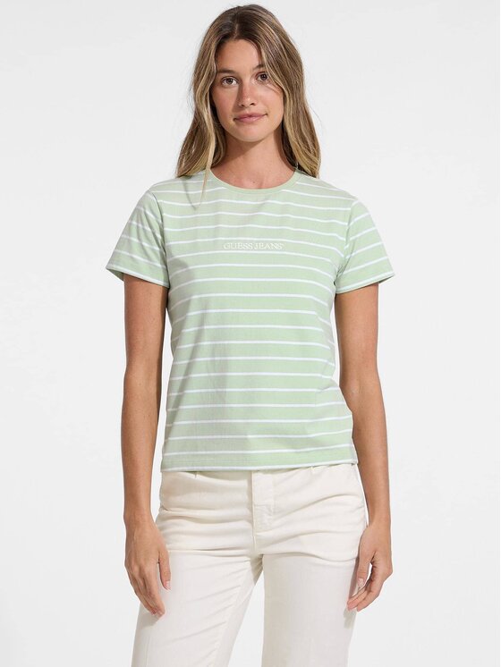 Guess Jeans Guess Jeans T-Shirt 168495 Zielony Classic Fit