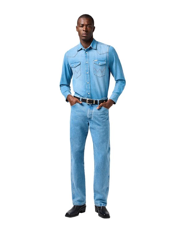 Wrangler Wrangler Koszula jeansowa 112362744 Niebieski Regular Fit