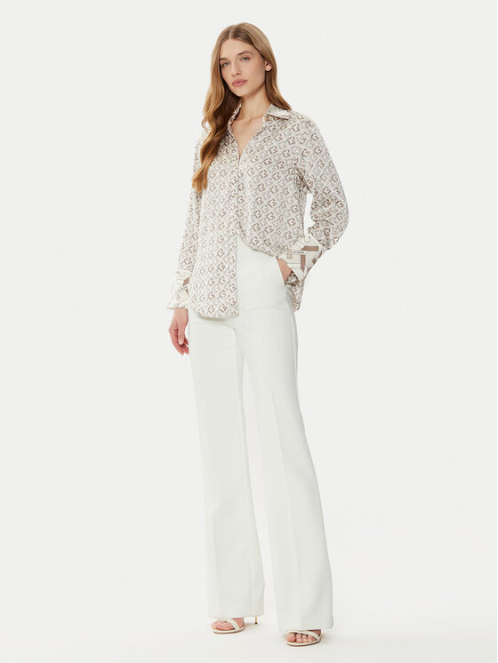 Guess Guess Hemd W4YH47 WF1T2 Écru Regular Fit