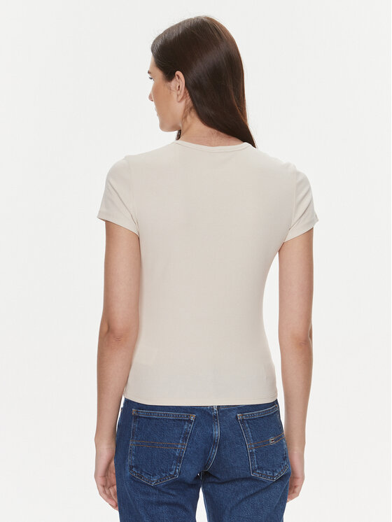 Tommy Jeans Tommy Jeans T-Shirt Essential DW0DW17383 Beżowy Slim Fit