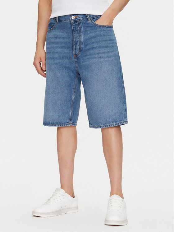 HUGO HUGO Pantaloni scurți de blugi Skate 50539816 Albastru Straight Fit