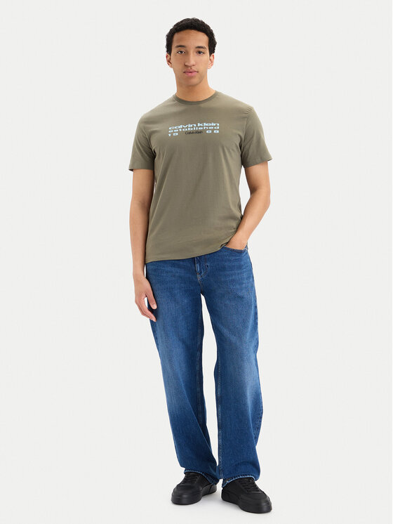 Calvin Klein Jeans Calvin Klein Jeans T-Shirt SS 30s EU LV04RG800G Tmavě zelená Regular Fit