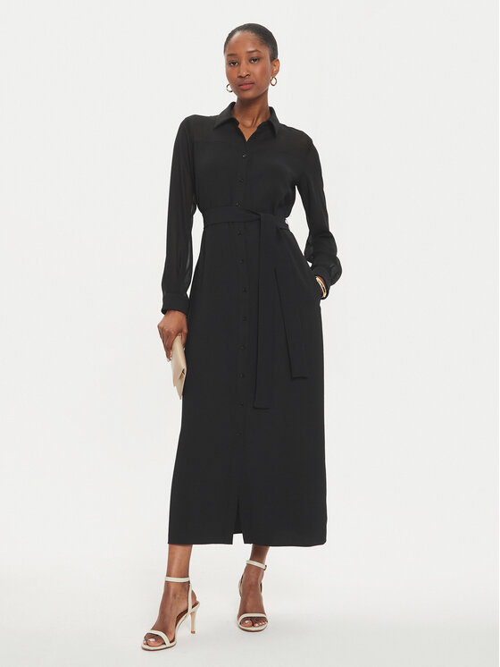 Marella Marella Rochie tip cămașă Uruguay 2423226113 Negru Regular Fit