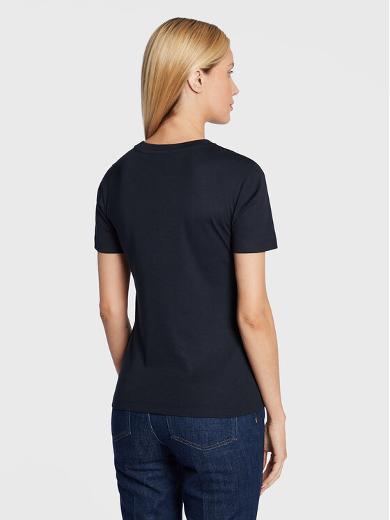 Tommy Hilfiger Tommy Hilfiger T-Shirt New Cosy WW0WW36601 Granatowy Slim Fit