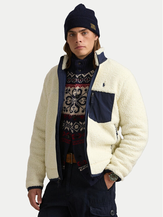 Polo Ralph Lauren Fleecová mikina 710951701001 Écru Regular Fit