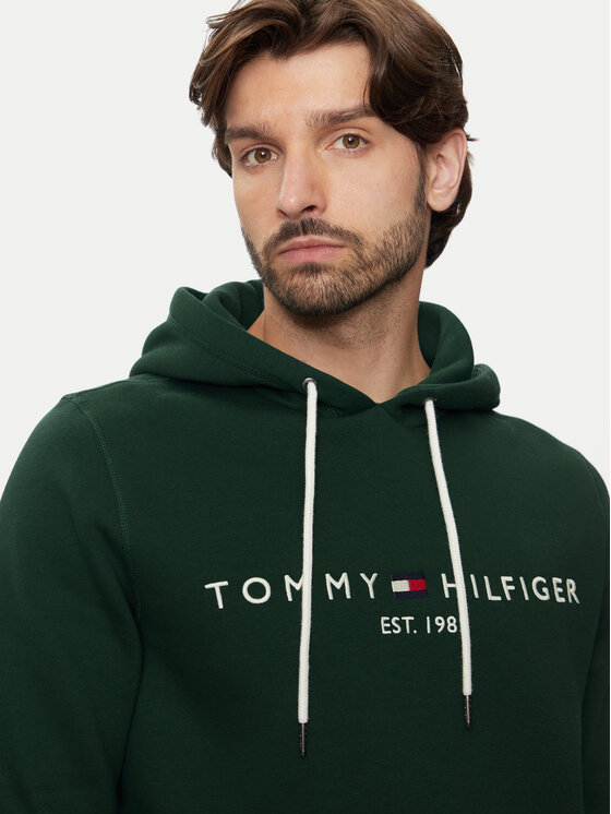 Tommy Hilfiger Tommy Hilfiger Mikina Logo MW0MW11599 Zelená Regular Fit