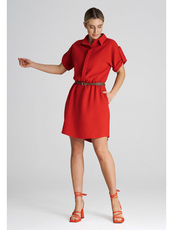 FIGL FIGL Vestito da giorno M1001 Rosso Regular Fit