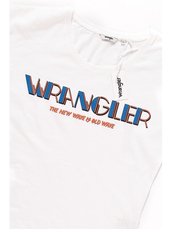 Wrangler Wrangler T-Shirt T-SHIRTS SS Biały Regular Fit