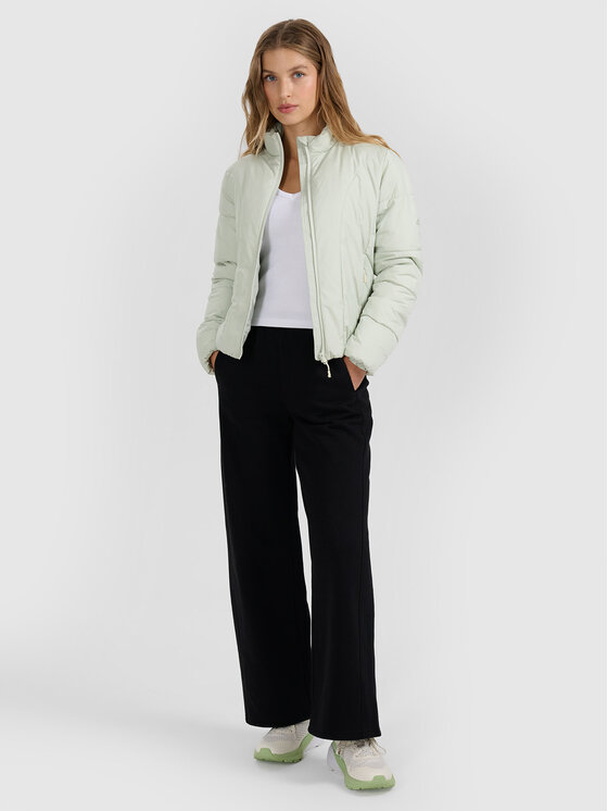 4F 4F Kurtka puchowa MIDSHOP TEXTILE Turkusowy Slim Fit