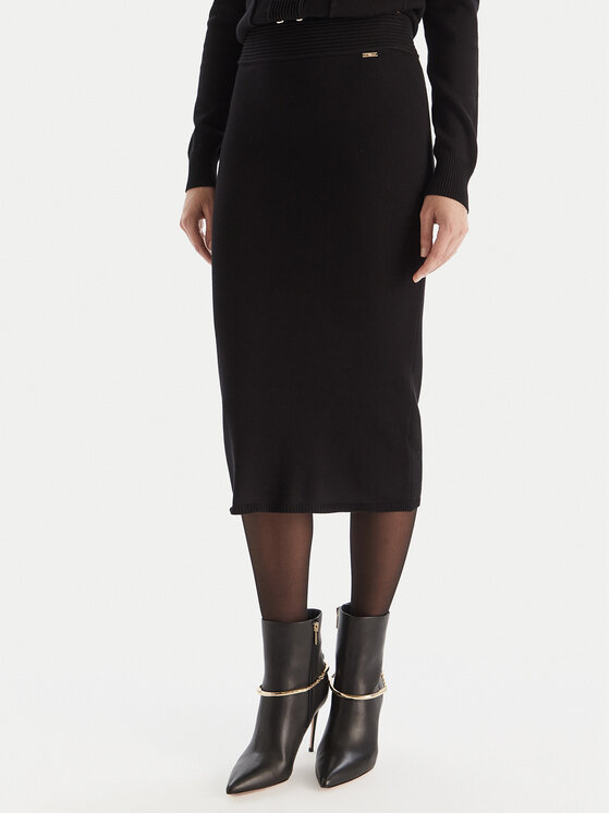 Fracomina Fracomina Ceruzaszoknya FR25WG4004K55601 Fekete Slim Fit