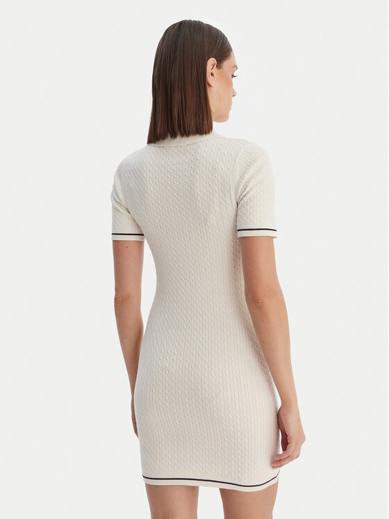 Calvin Klein Calvin Klein Kleid für den Alltag Microcable LV047F323G Beige Slim Fit